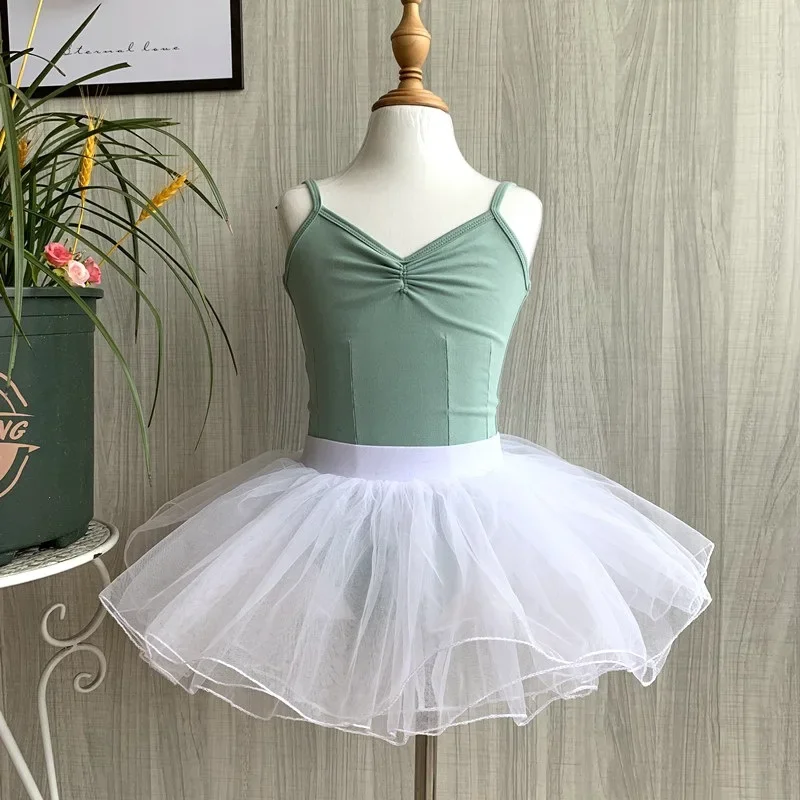 Girls Tulle Skirt Tutu Dancing Dress Multi-Layer Fluffy Short skirt Ballet Tutu Dance Skirts 4 Layers Mesh Gymnastics Half Skirt