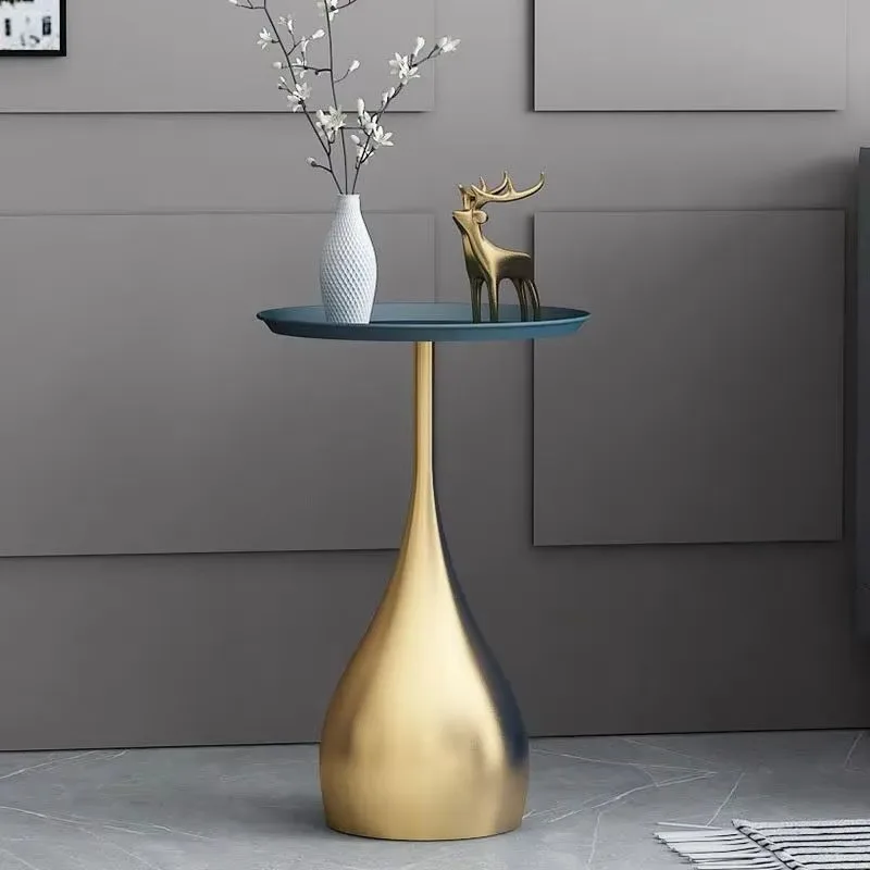 Nordic Creative Iron Art Small Round Side Table, Modern Ins Sofa Coffee Corner Table for Living Room Home Decor