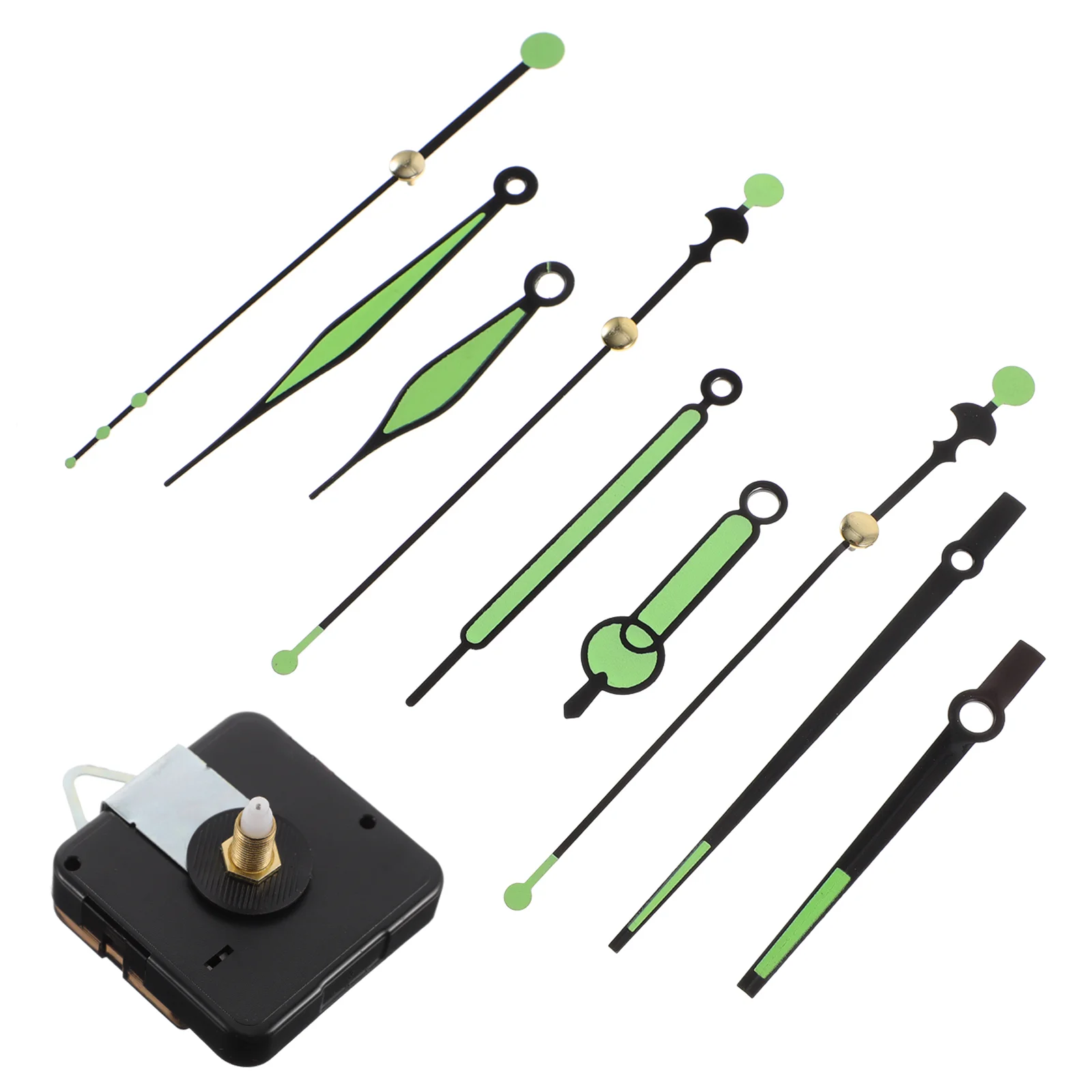 Clock Motors Powered Replacement Wall Mechanism Parts Fluorescence Kits for Do Yourself Light Green Operated Work