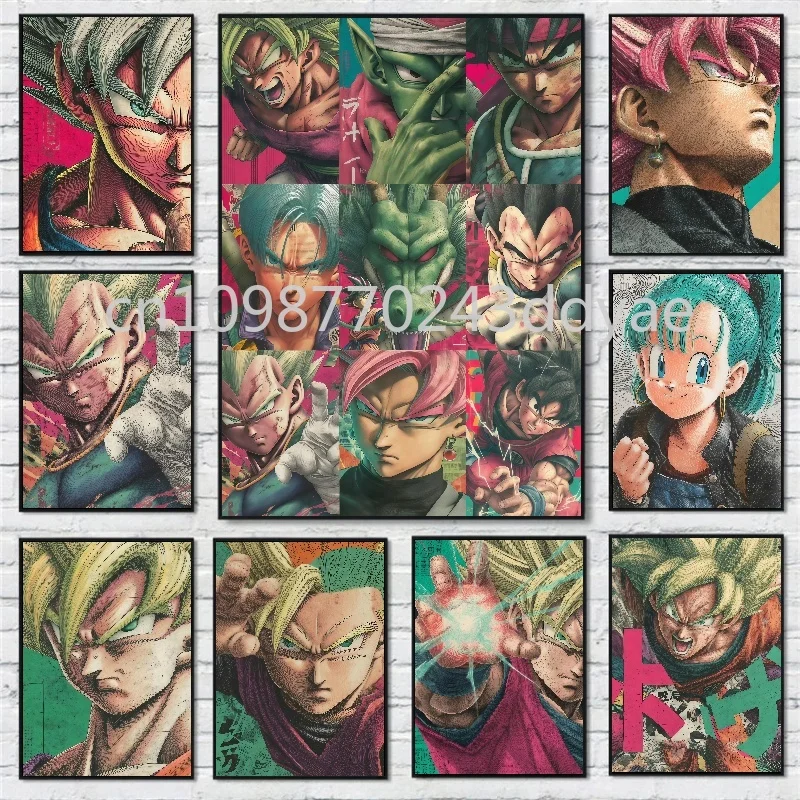 

Famous Anime Dragon Pearl Poster Wukong Vegeta Bulma Sketch Painting Art Printing Canvas Painting Home Wall Decoration Painting