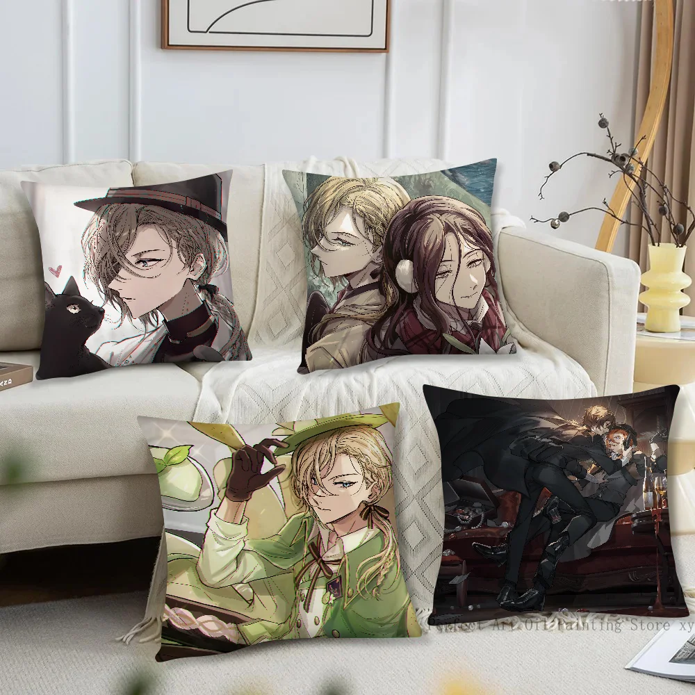 

Anime Bungou Stray Dogs Pillow Case Square Pillow Bedroom Sofa Leisure Comfort Cushion Car Living Room Home Decoration