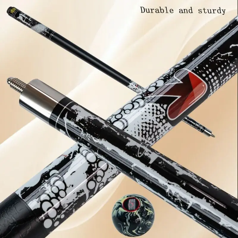 

Advanced Black Technology Billiard Cue with 13mm Carbon Fiber Tip Durable and Sturdy