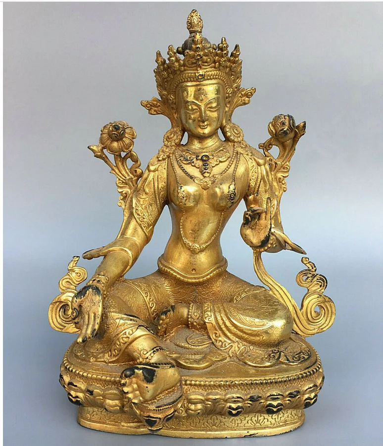 

21CM China Tibet Buddhism Temple Bronze Gilt Shakyamuni Buddha Statue