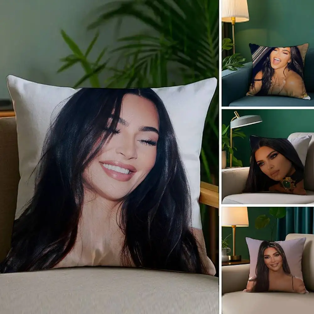 

Star K-Kim K-KardashianS Pillow Case Soft Plush Fabric Double Sided Print Decorative Home Living Room Gift Cushion Cover