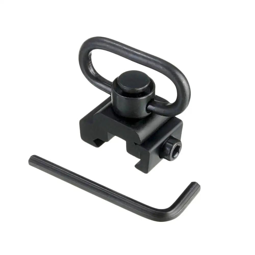 20mm QD Sling Swivel with Picatinny Rail Mount Base Quick- Detach Rail Mount Quick Release Push Button Attachment