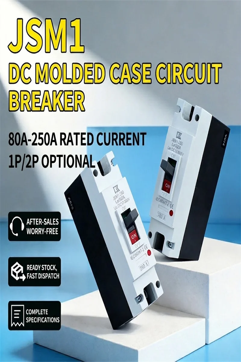 

DC Solar Molded Case Circuit Breaker MCCB Overload Protection Switch Protector for Solar Photovoltaic PV 2P DC 500V 1000V