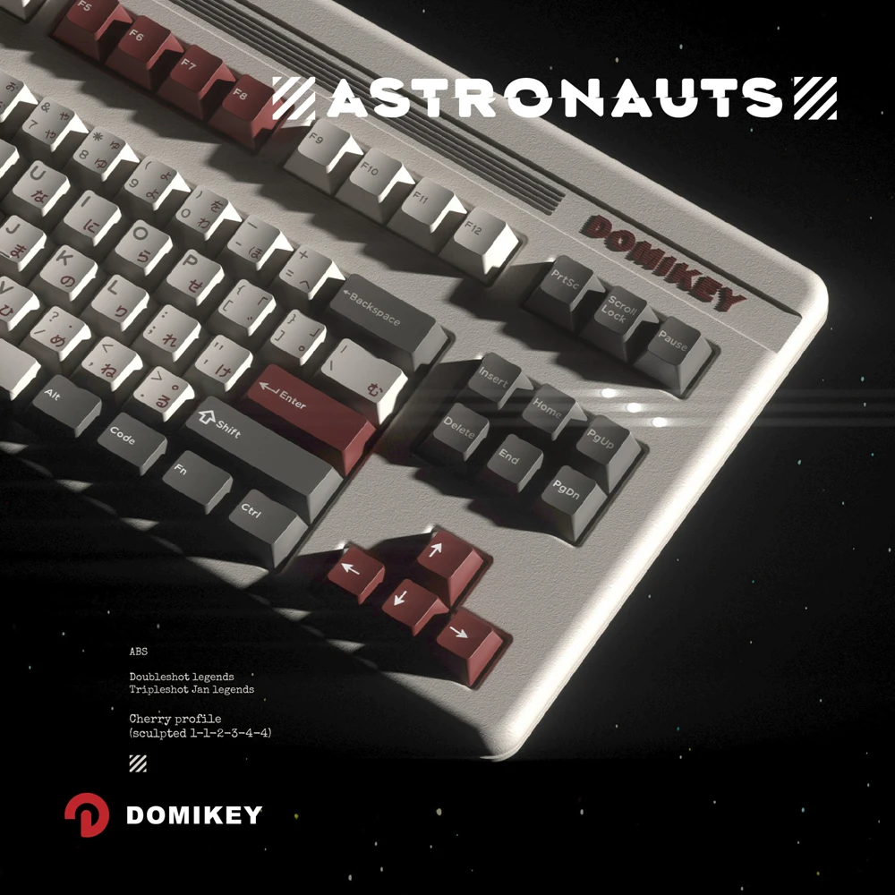 Domikey Astronaut Cherry Profile abs doubleshot keycap for mx stem keyboard poker 87 104 gh60 xd64 xd68 xd84 BM60 BM65 BM68 BM80