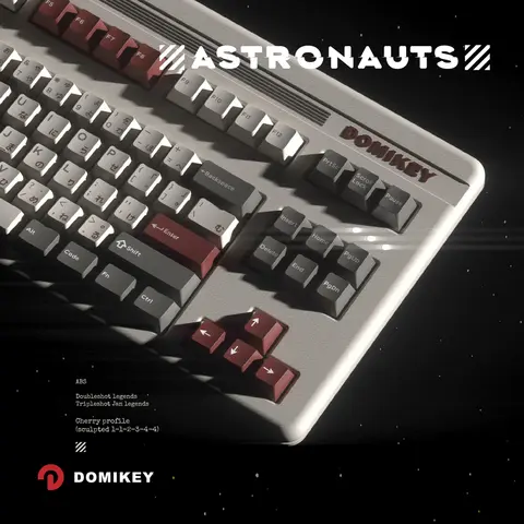 Domikey Astronaut Cherry Profile abs doubleshot keycap per mx stem keyboard poker 87 104 gh60 xd64 xd68 xd84 BM60 BM65 BM68 BM80
