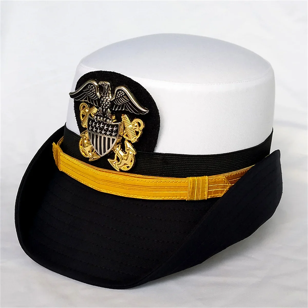 American sailor, jazz, captain's hat, rolled edge, women's yacht hat