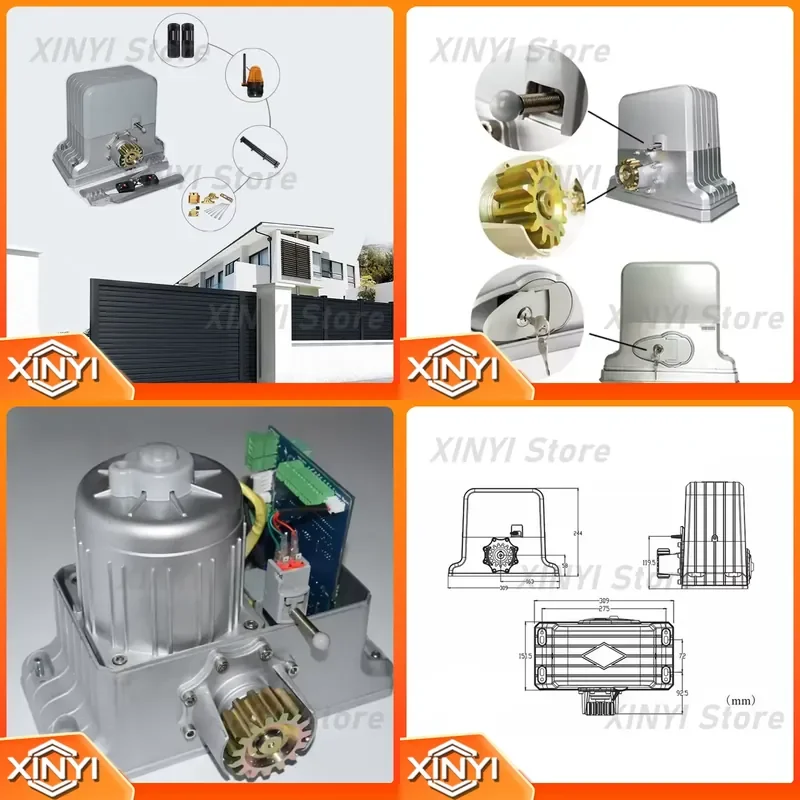 for PY1800 Spring Limit 418mhz Remote Control Ac Motor Support Use With Sliding Gate Hardware Kit Automatic Sliding Gate