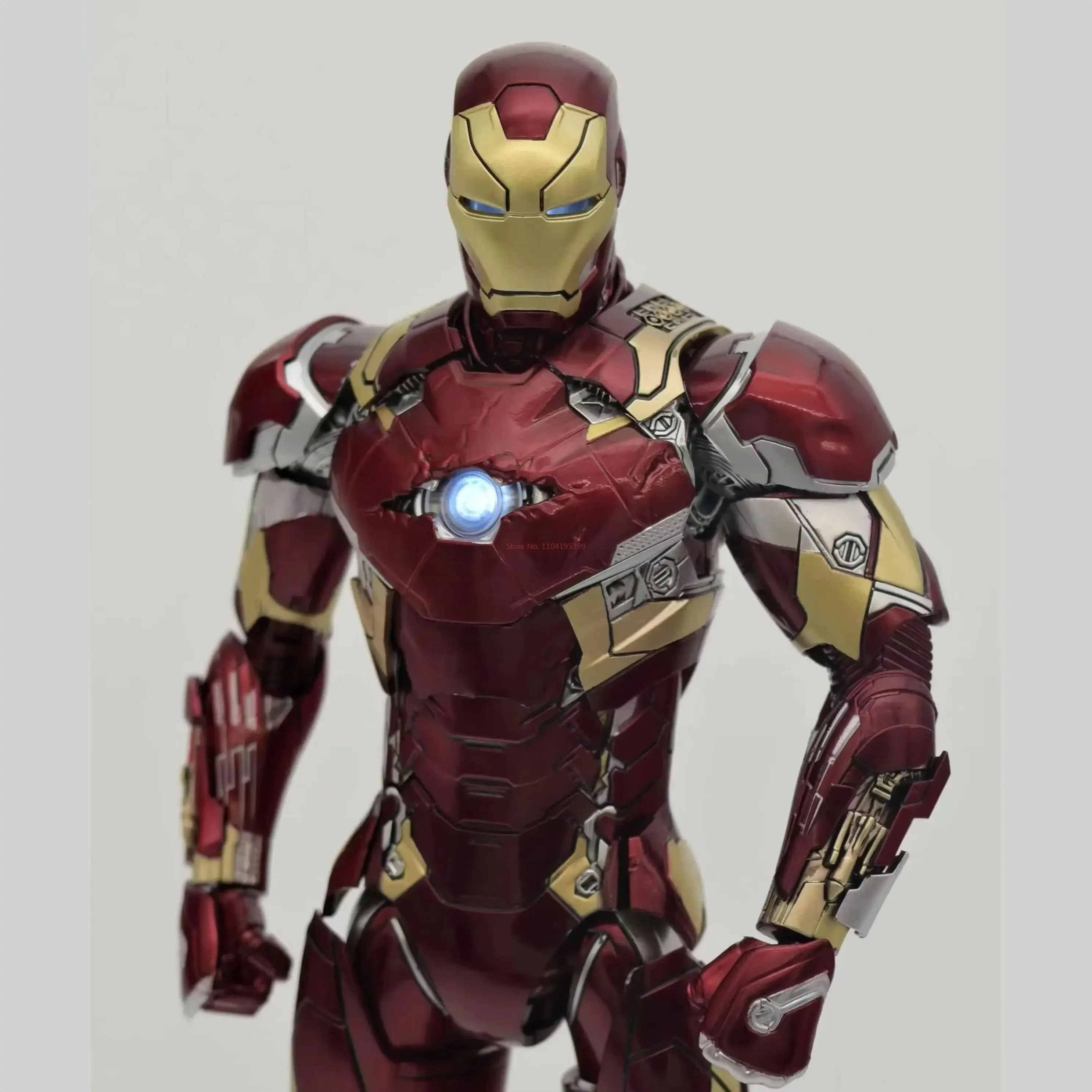 New Spot Genuine Comicave 1/12 Iron Man Marvel Anime Figure Armor Mk46 Joint Action Model Dolls Lighted Collection 75% Alloy Toy