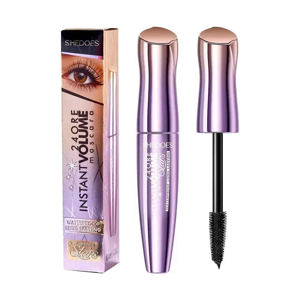 Shedoes novo rímel à prova d'água hidratar duradouro 24h encaracolado fino alonga os cílios moda rímel preto de alta capacidade 10ml