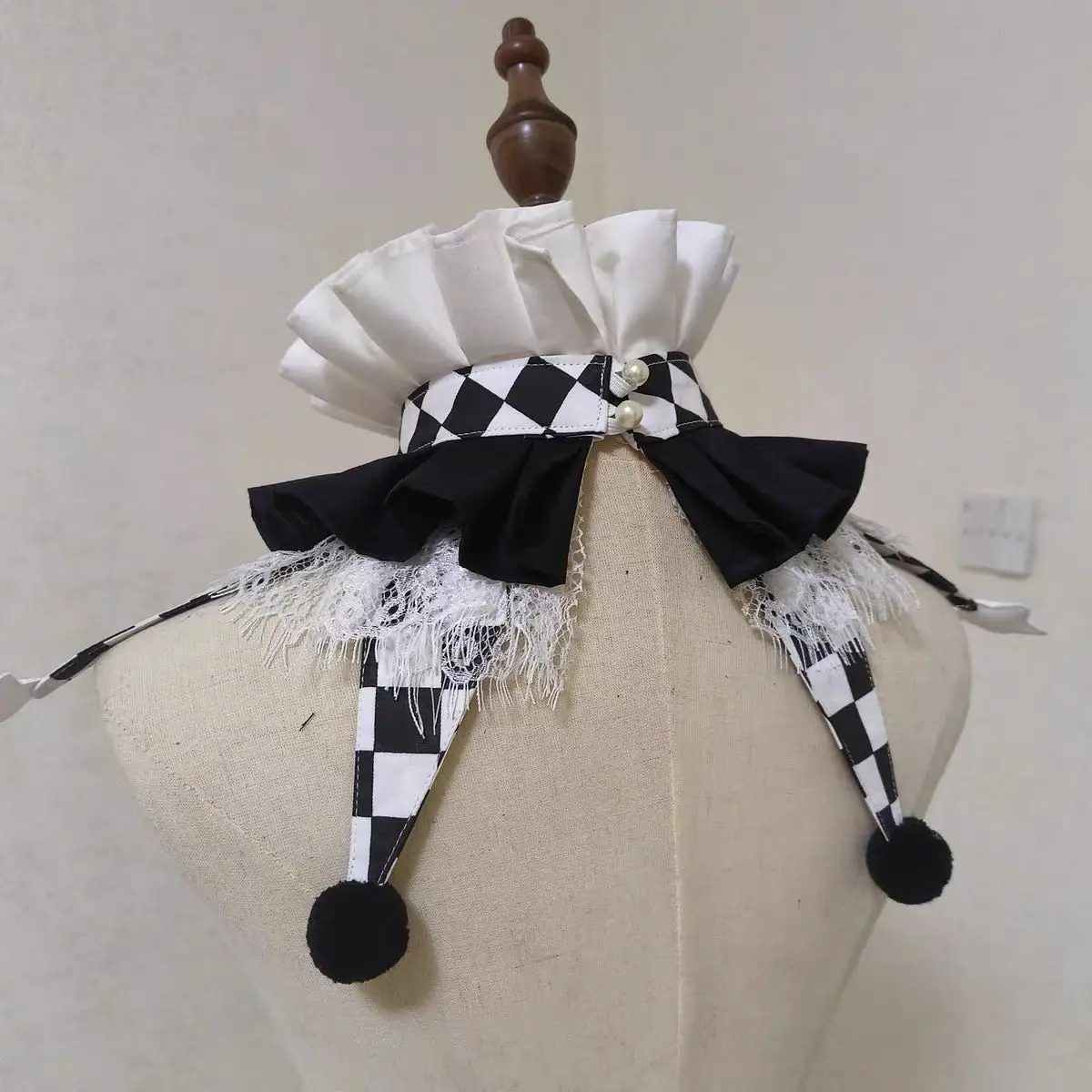 Handmade Halloween Colorful Clowns Chocker Cute Wear Fairy Tale Style Clown Collar Cos Stage Clown Ruff Collars