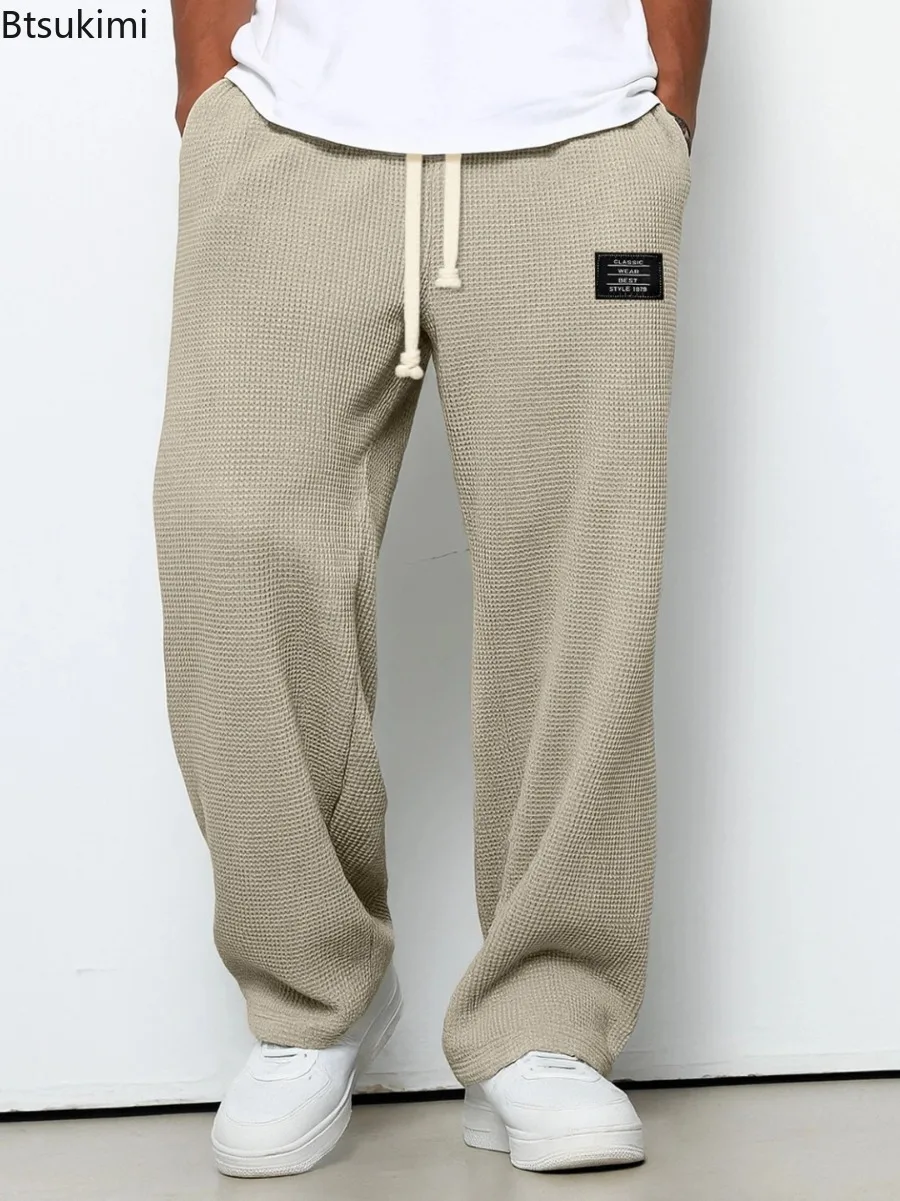 Männer Frühling und Herbst Trendy Marke Lose Drapieren Gerade bein Jogginghose Casual Breite bein Sportliche Casual Hosen Männliche kleidung