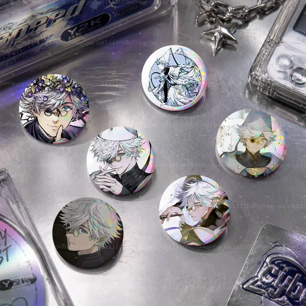 Qifrey W-Witch Hat Atelier WHA Button Supplies Round Badge Pins Clothes Decor Metal Pin Back Cover Metal Cover Laser Film