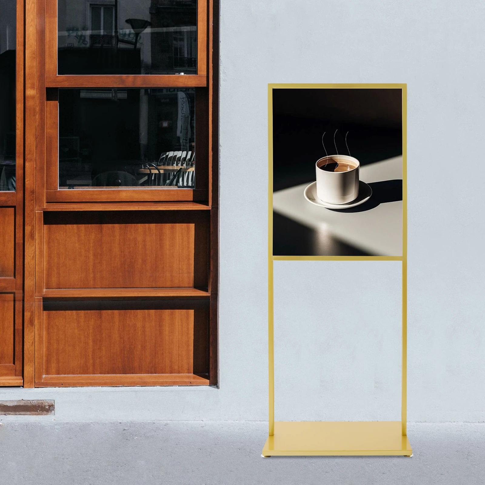 

Easy-Assemble Metal Poster Holder, Smooth Surface Easy-Clean Ideal for Restaurant Cafe Shop Billboard Promotion
