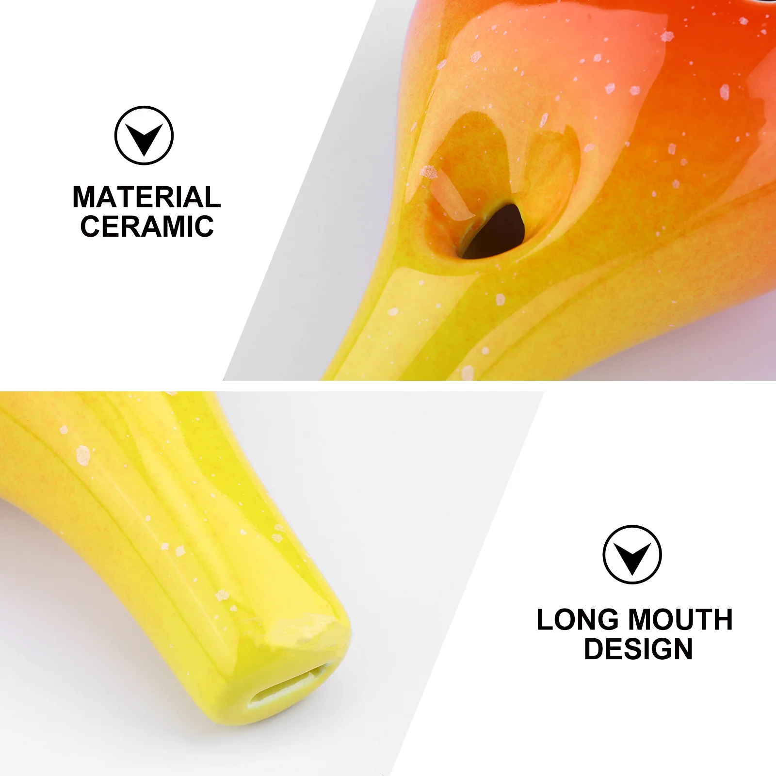 

6 Holes Ceramic Ocarina Starry Design Musical Instrument for Beginners Natural Sound Ocarina Flute Bottle Style