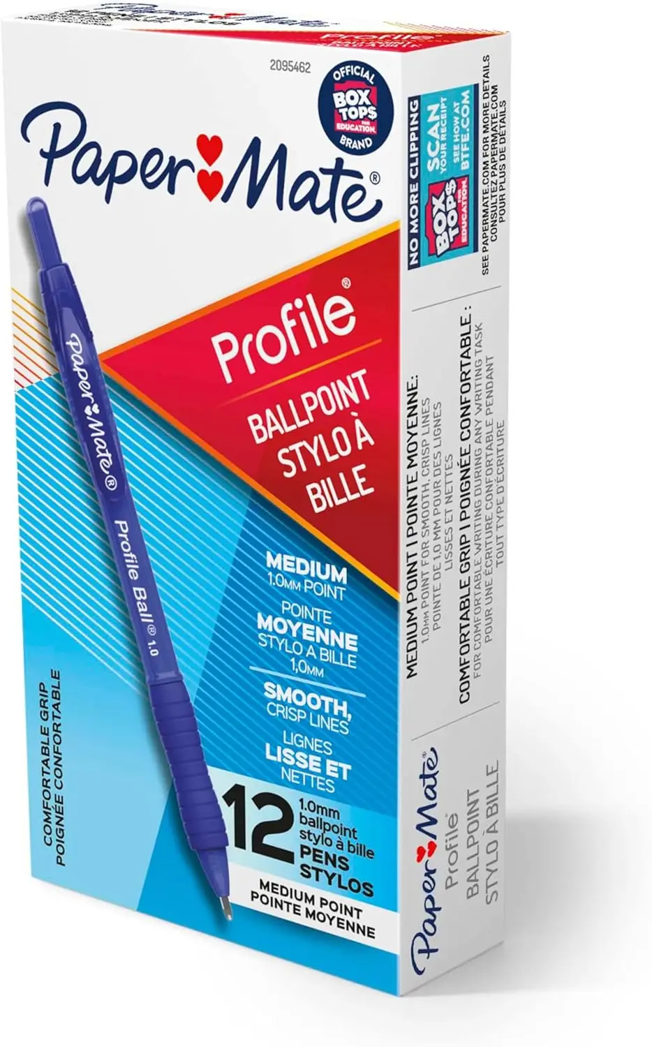 

Retractable Ballpoint Pens, Medium Point 1.0mm, Blue Ink, 12 Pack, Comfort Grip for Smooth Writing