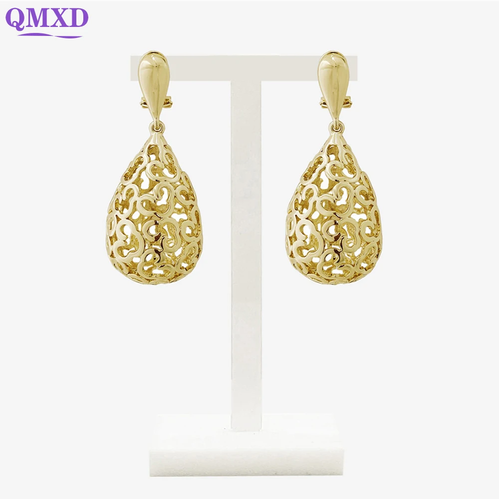 

Fashionable Round Gold Color Drop Dangle Earring for Women Pendant Earring Statement Jewelry Earrings Dubai African Earring
