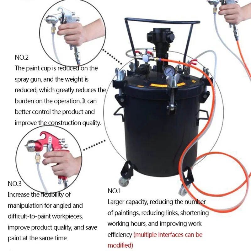 20L Tank Pressure Paint Paint Automatic Mixing Tool Paint Spray Adjustment Tool Anti-Corrosion Durable Pressure Barrel