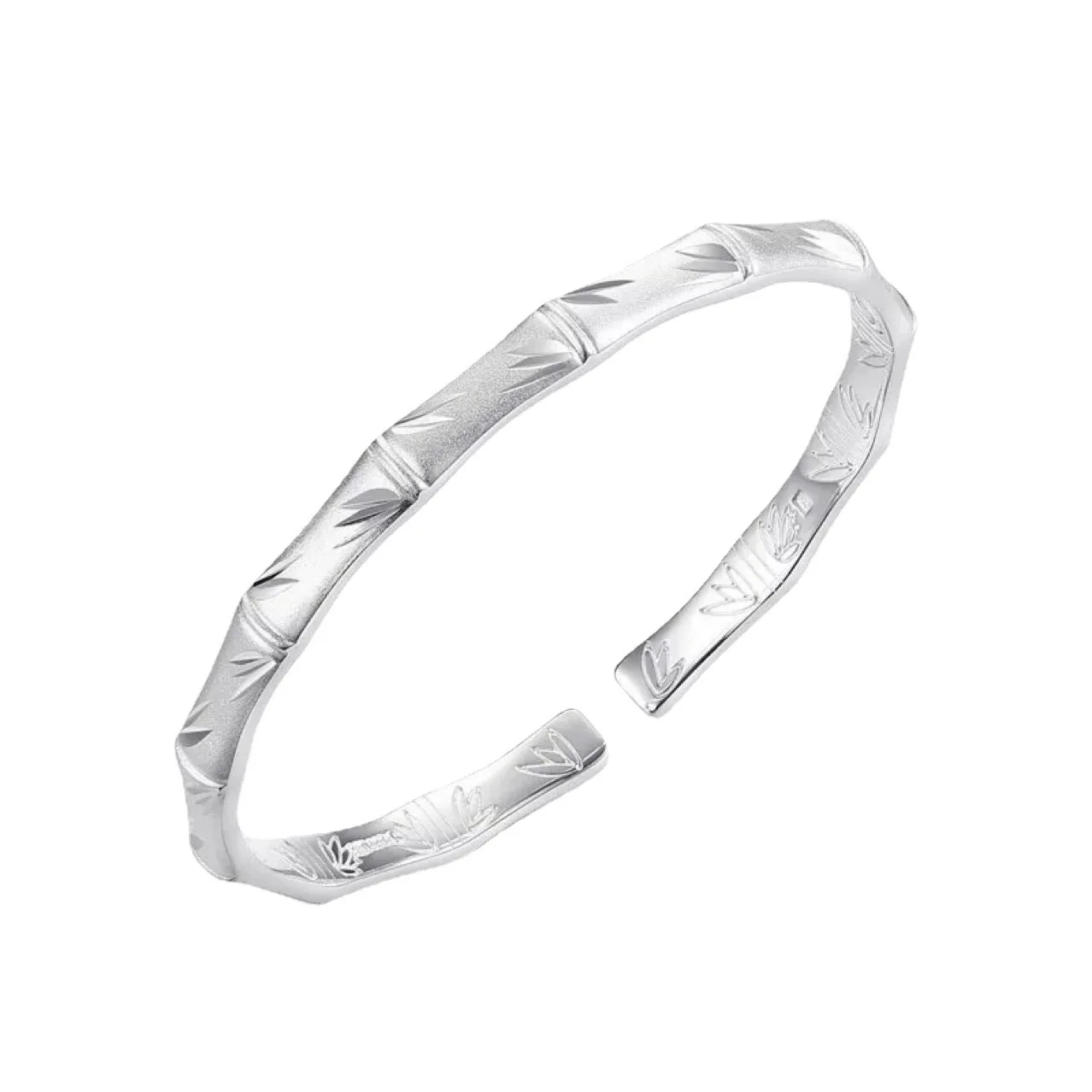 S925 sterling silver bracelet women matte bamboo joint ancient inheritance plain ring open bracelet