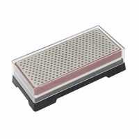 Diamond Knife Sharpening Stone Whetstone 400# 1000# Double Sided with Non-Slip Rubber Base and PC cover