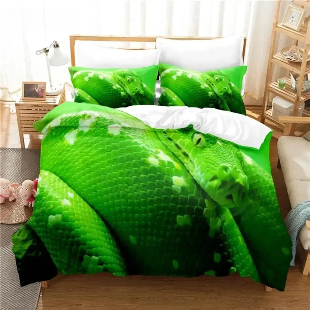 Green Snake Bedding Set Duvet Cover Set 3d Bedding Digital Printing Bed Linen Queen Size Bedding Set Fashion Design