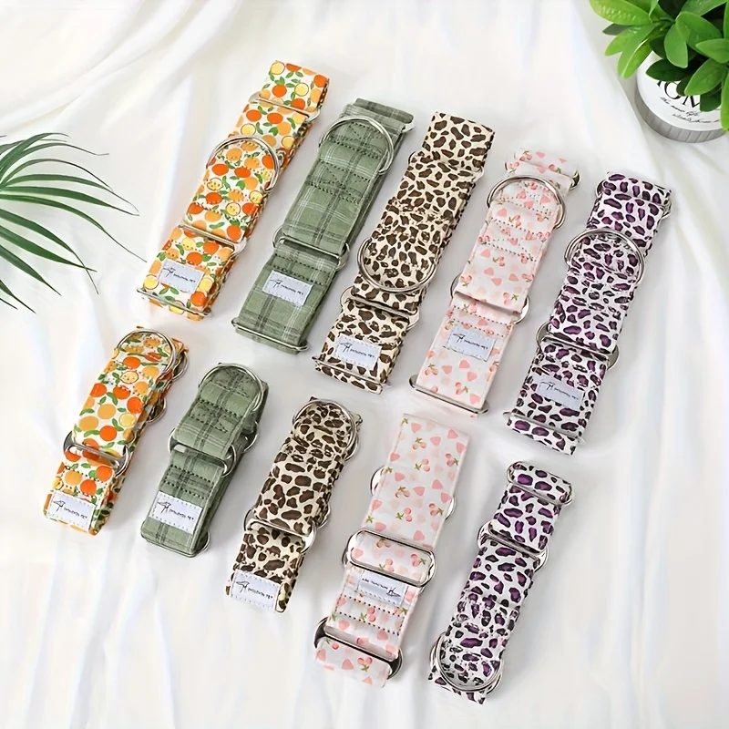 Martinagle Wide Adjustable Dog Collar, Soft Patterned Anti-Pull Collar for Medium-Sized Dogs, Suitable for Italian Greyhounds, Whippets, and Visual Hunting Dogs view 6