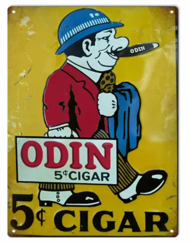 Odin 5 Cent Cigar Nostalgic Advertisement Sign