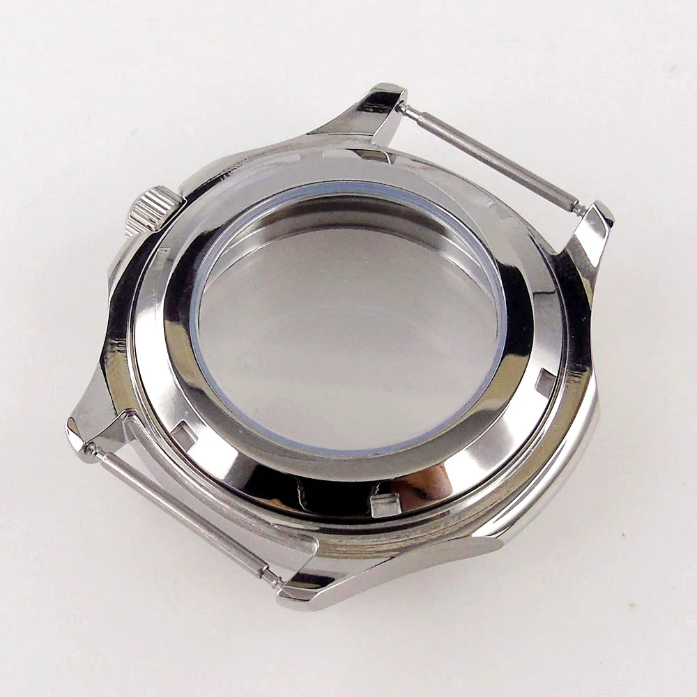 Caja de reloj cuadrada de cristal de zafiro de 39,6mm para NH34 NH35A NH36 NH37 NH38 NH39 movimiento que ve el cristal trasero para reloj Mod oro rosa