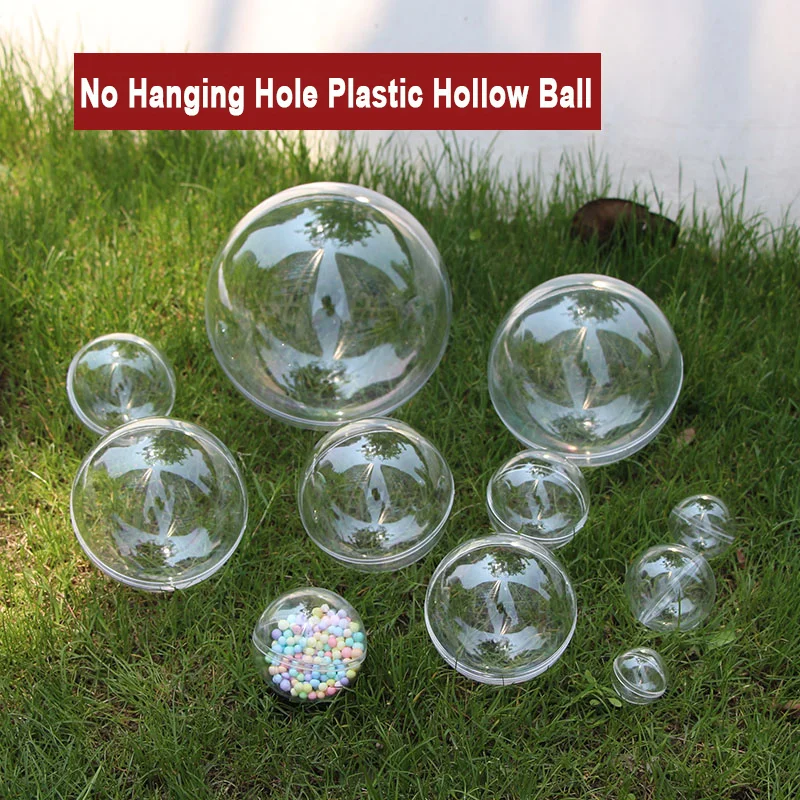 No Hanging Hole Clear Plastic Hollow Ball 30/40/50/60-160mm DIY Handmad Craft Christmas Wedding Table Party Gift Display Decor