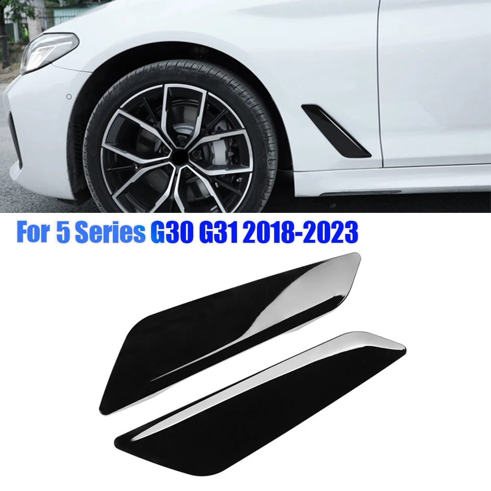 1Pair Side Wing Air Flow Intake Cover Trim for BMW 5 Series G30 G31 2018-2023 Styling Side Wing Decor Hood Bright black