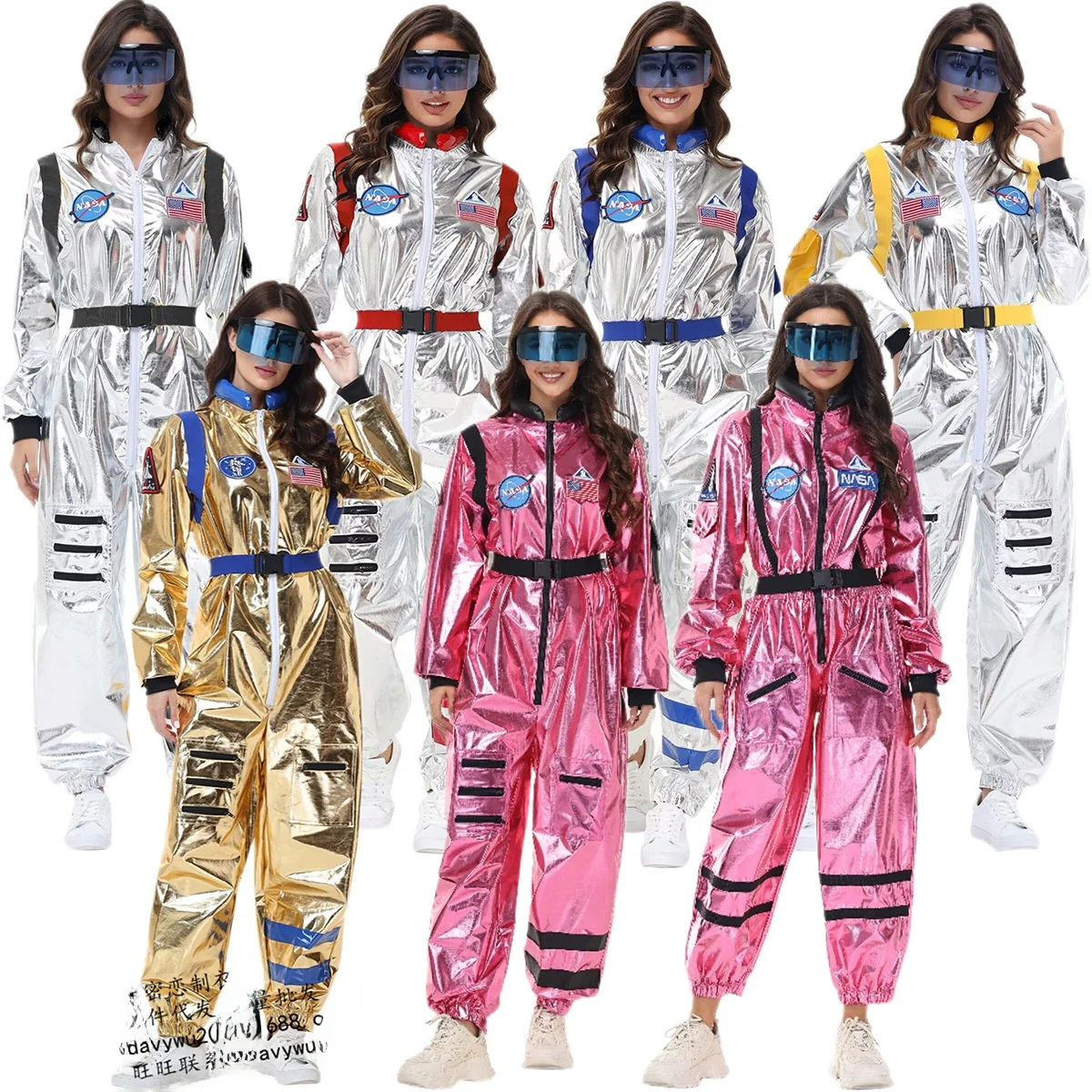 

Halloween Party Cosmonaut Pilot Space Suit Costume Wild Geese Roaming Earth Astronaut Clothing Women's Ethnic Stage Costume