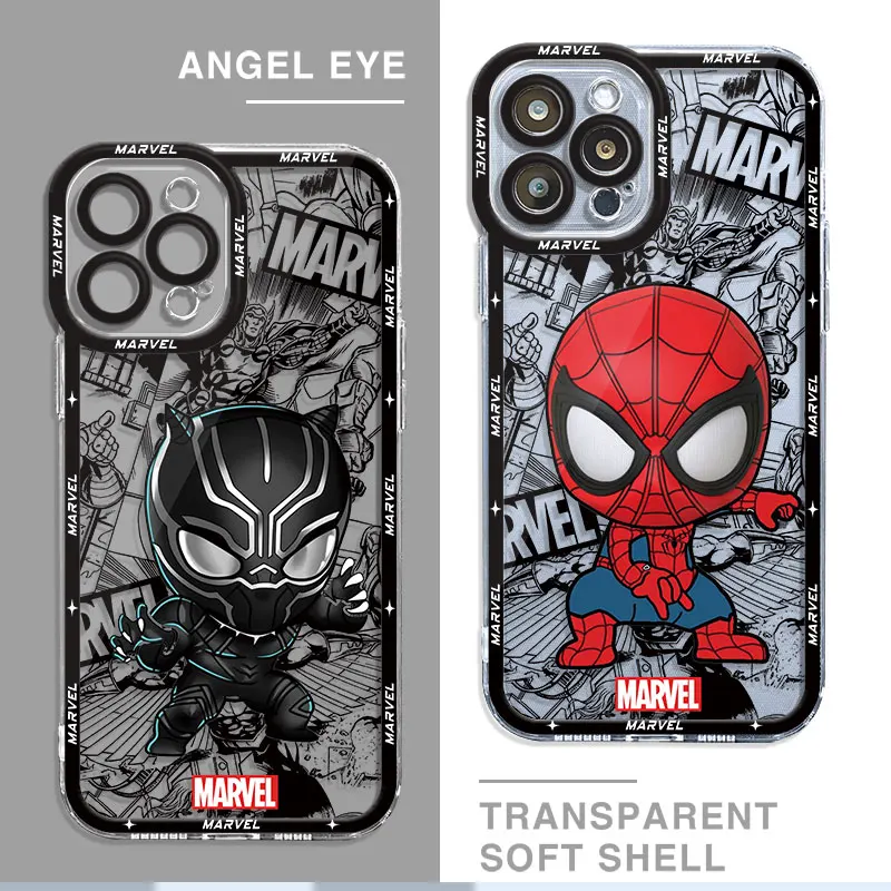 Marvel Spiderman Groot Clear Case for Redmi 10A 13C 9C 9 10C 10 12 9T 12C 9A Silicone Cover