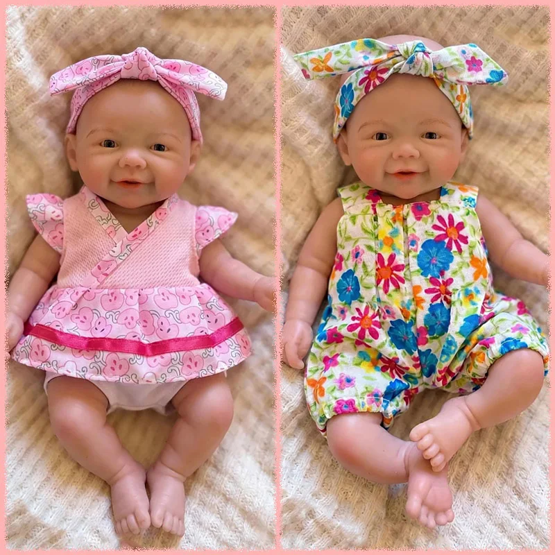 8inch Handy Palm Mini Baby Doll Vivienne Full Solid Platinum Super Soft Solid Silcone Squishy Elastic Silicone Toy