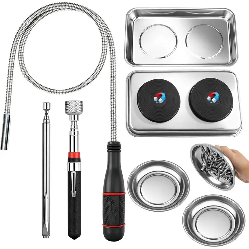 

A59Z-Telescoping Magnetic Pickup Tools Set Telescoping Magnetic Pickup Tool Magnetic Tray For Mechanic's