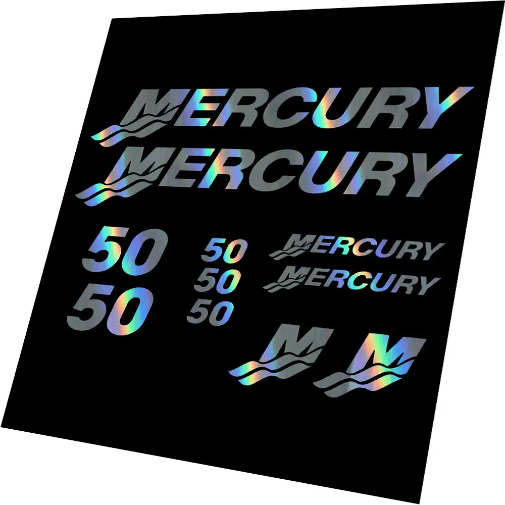 (11pc) Set of For Mercury 50 Hp outboard cowling Decal Set Custom