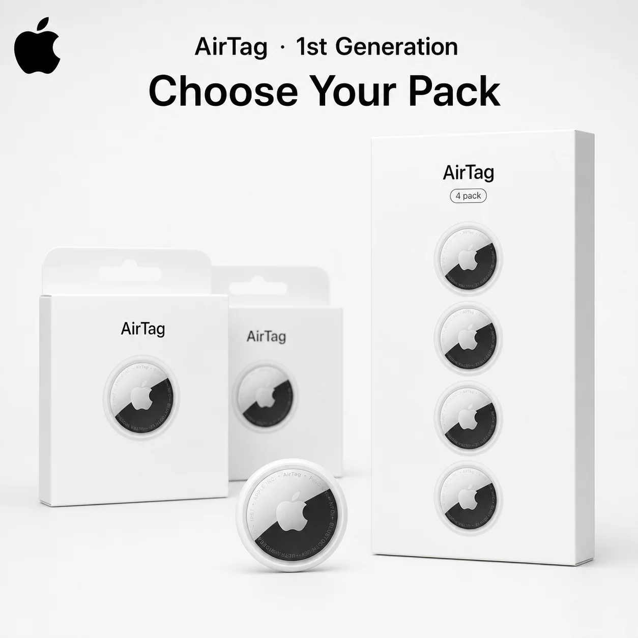 Apple AirTag 1nd Generation Bluetooth Item Finder Tracker for Keys Bags Luggage Find My Precision Finding 1 2 4 Pack IP67 NFC
