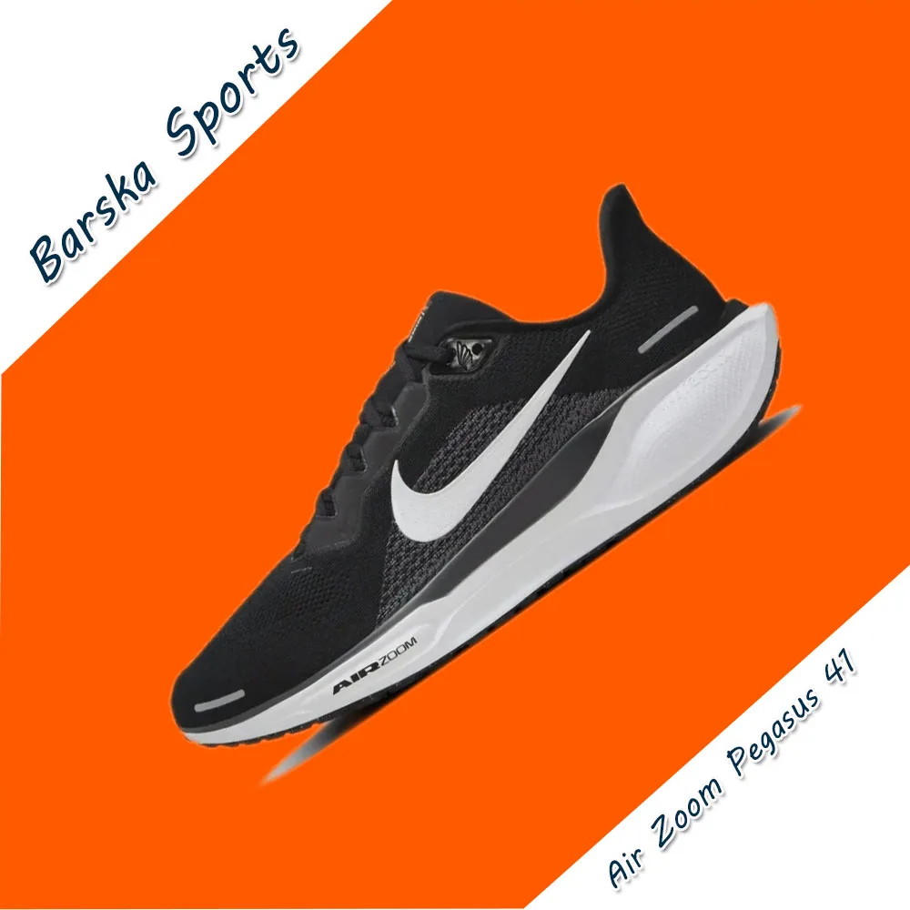 Nike Pegasus 41 Men's and Women's Road Professional Running Shoes Winter Breathable Lightweight sneakers Cushioning Black&White