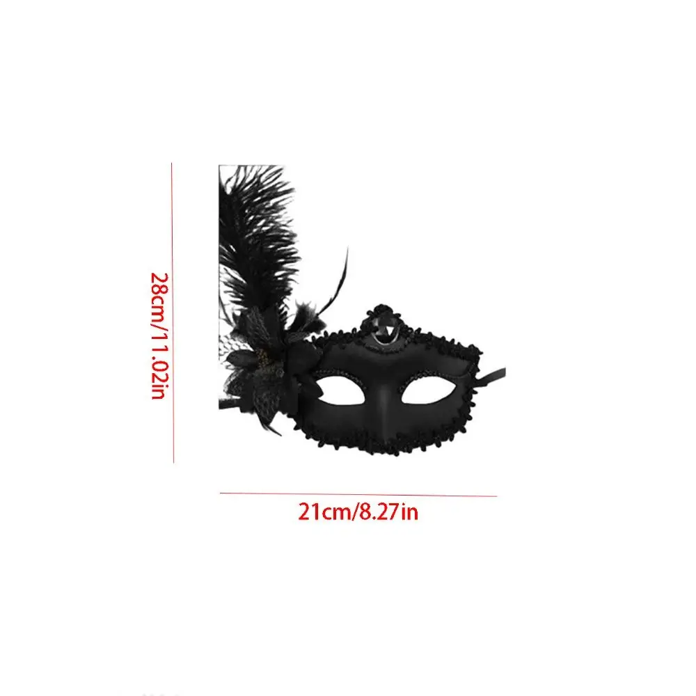 Novelty Rhinestone Half-Face Mask Multicolor Flower Masquerade Ball Mask Cosplay Fancy Prom Feather Mask Women's Event 6