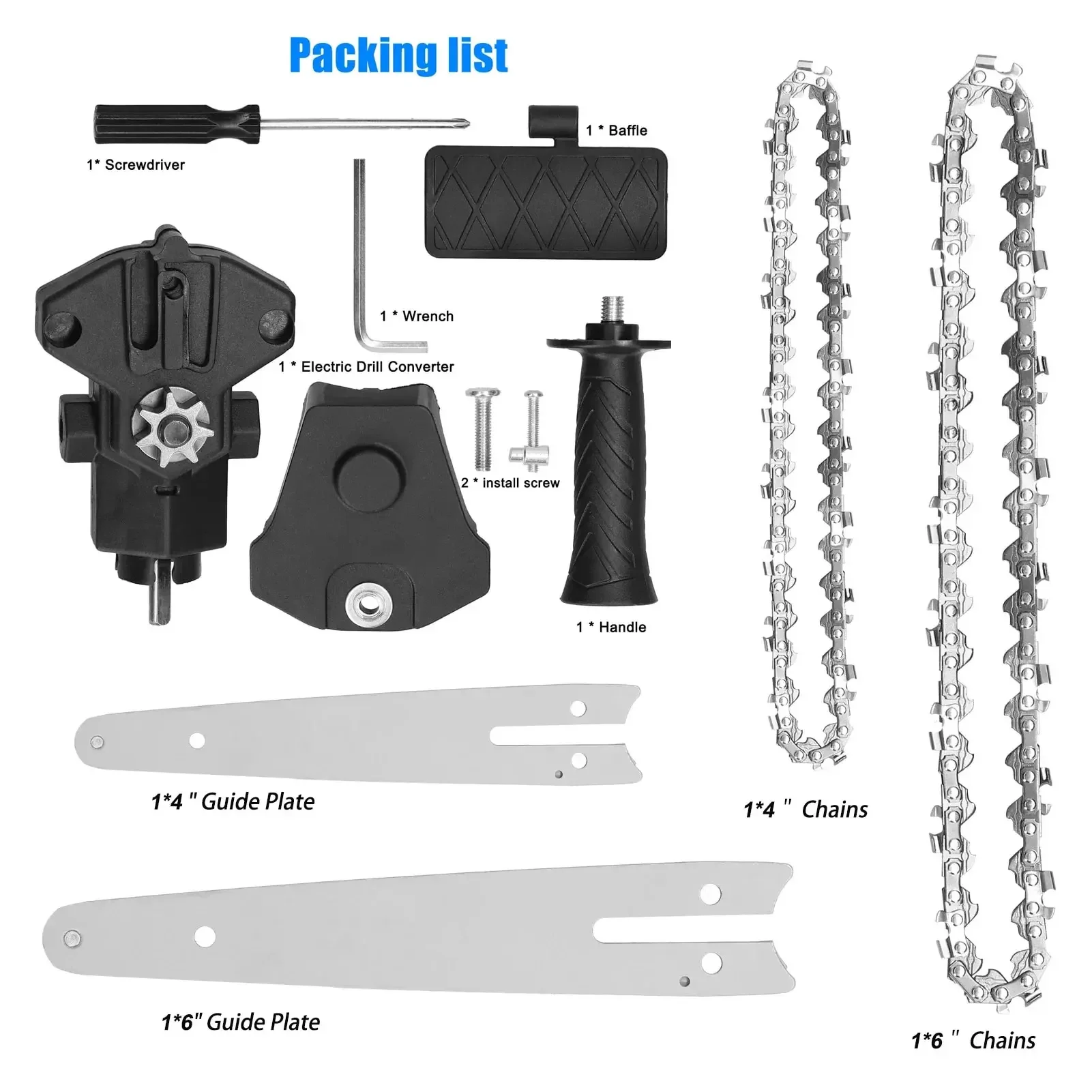 

4+6 Inch Electric Drill Modified To Electric Chainsaw Tool Set Attachment Woodworking Cutting Tool Electric Chainsaw Accessory