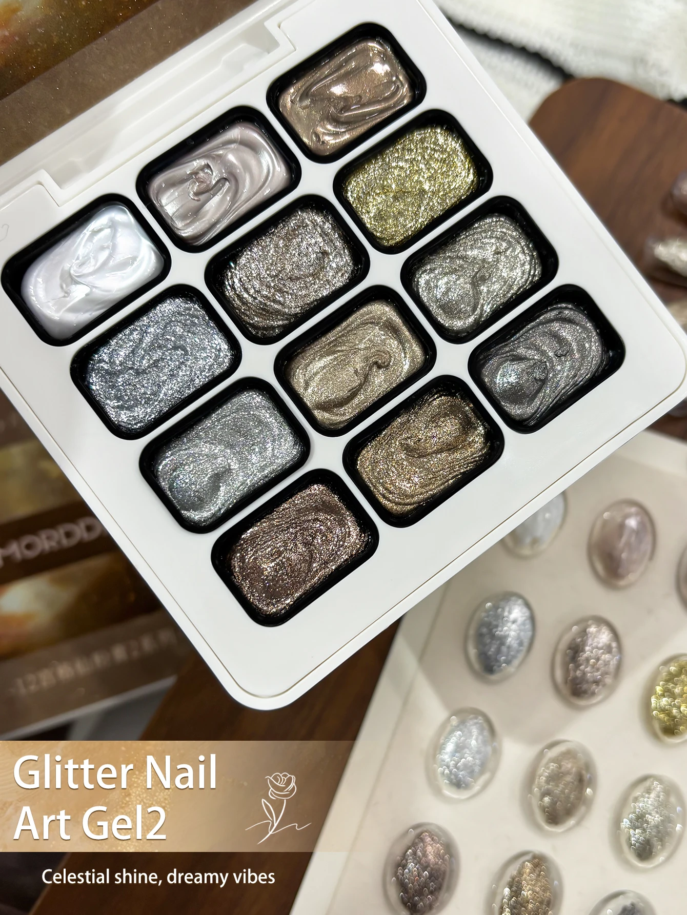 MORDDA 12-Color Pattern Gel Smudges Canned High Saturation Popular Semi-Solid Nail Polish Gel Nail Salon for Special Use