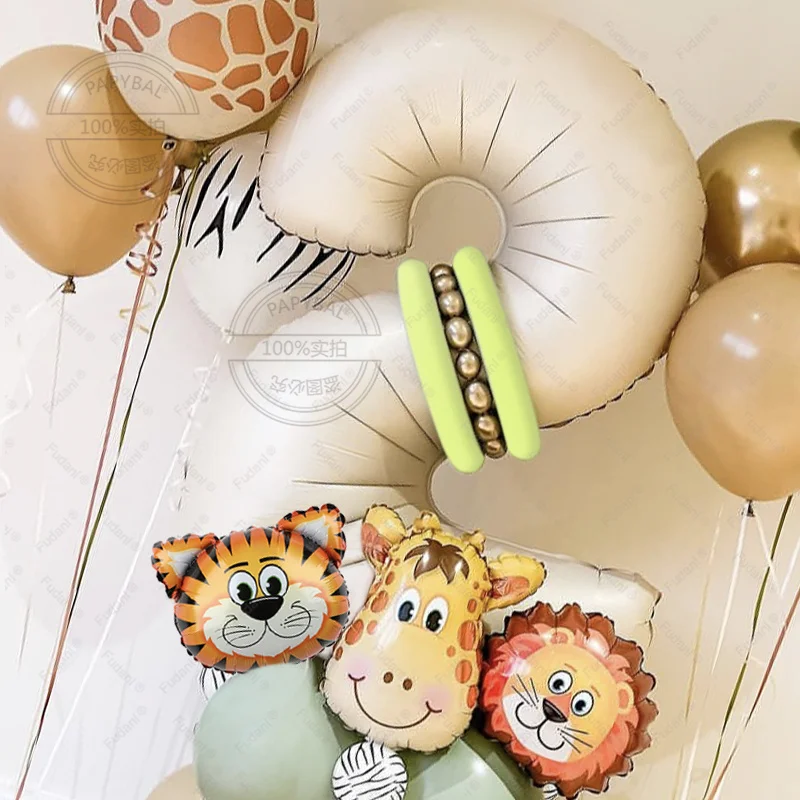 40Pcs Safari Animal Balloons For Birthday Party Jungle Animal Balloon Safari Birthday Balloons  For Boy Girl Baby Shower