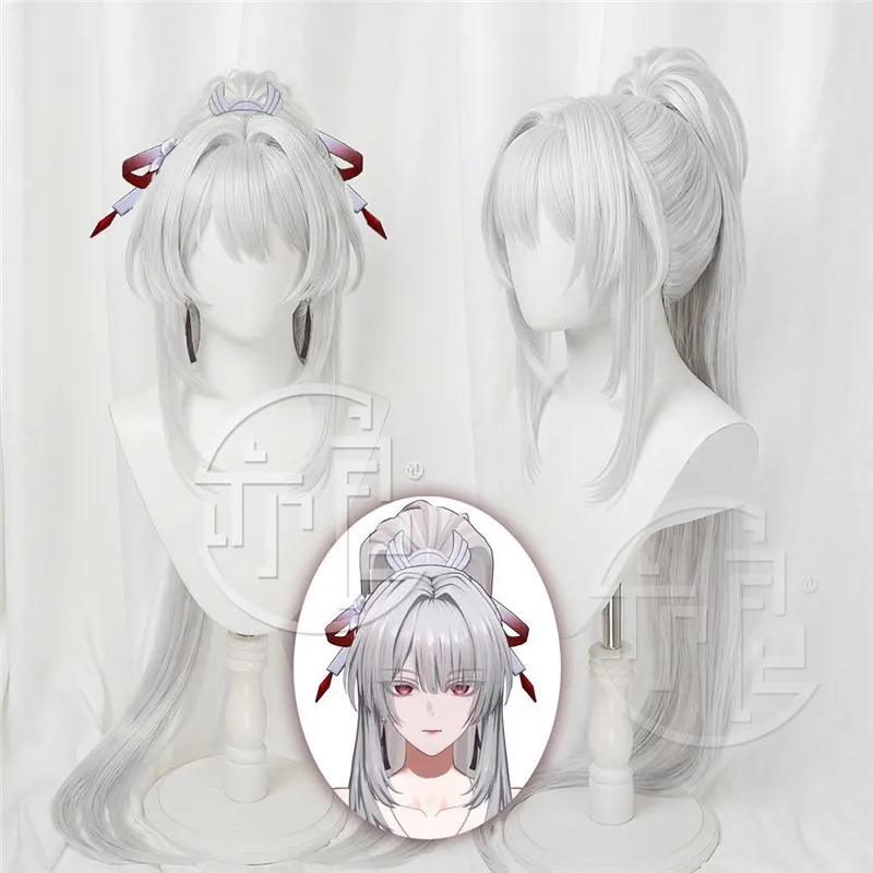

Wuthering Waves Hiyuki Cosplay Wig Long Gray-white Heat Resistant Fiber Hair Carnival Halloween Party Women Girls Role Play