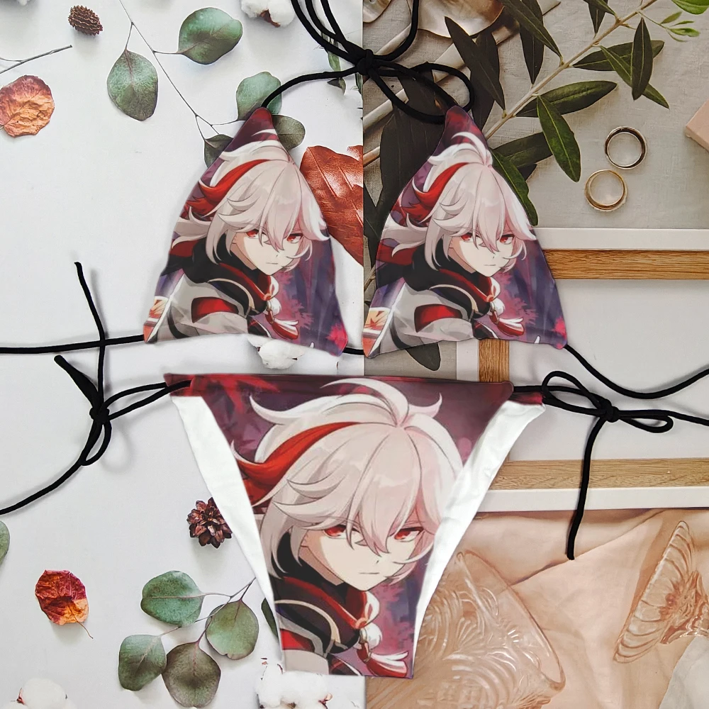 Japanese anime girl bikini 3D printing fashion trend cute beachwear with chest pad cruise ship travel Vacation leisure cosplay