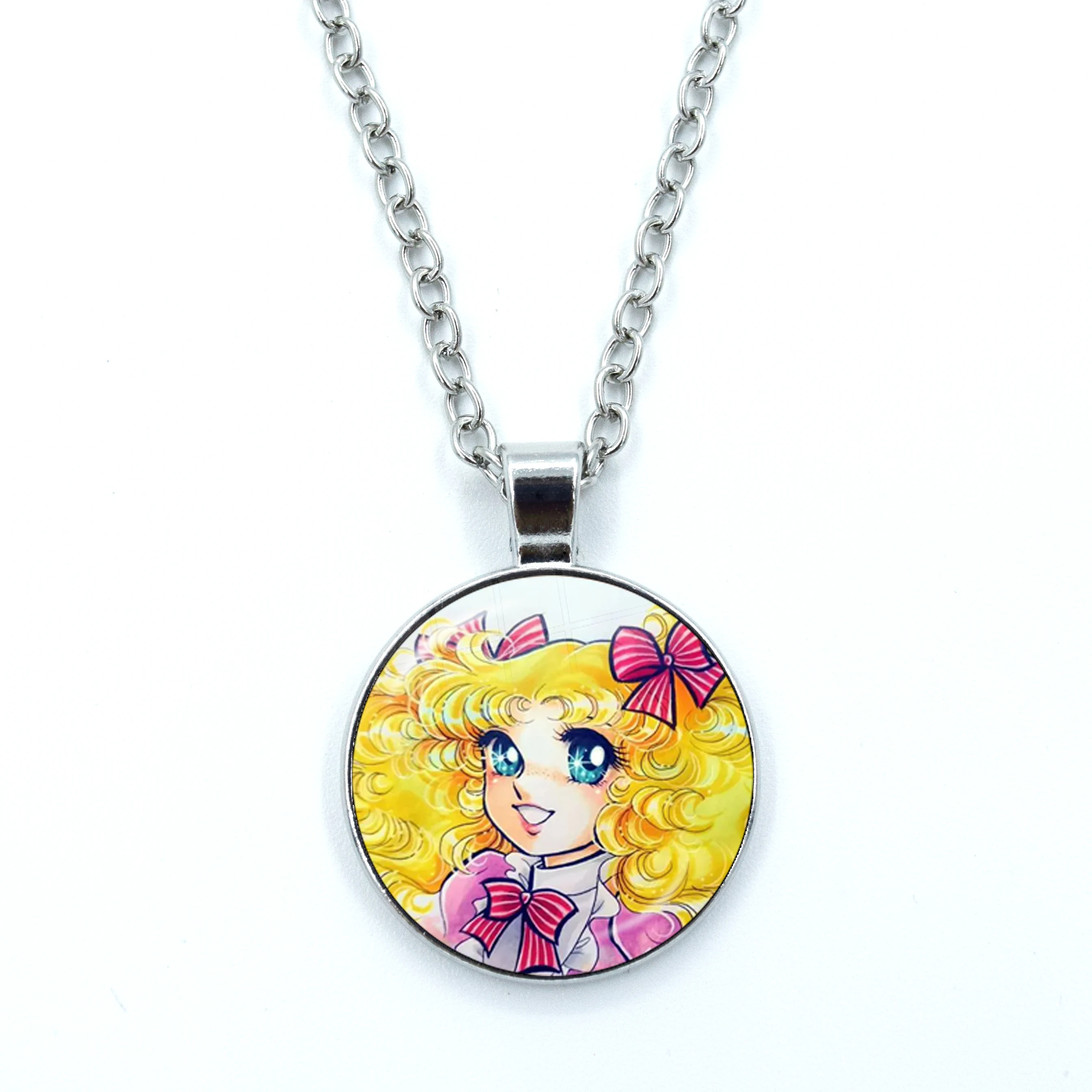 Fashionable Cartoon Creative Design Glass Necklace Handmade Anime Manga Candy Long Necklace Pendant Jewelry Gifts