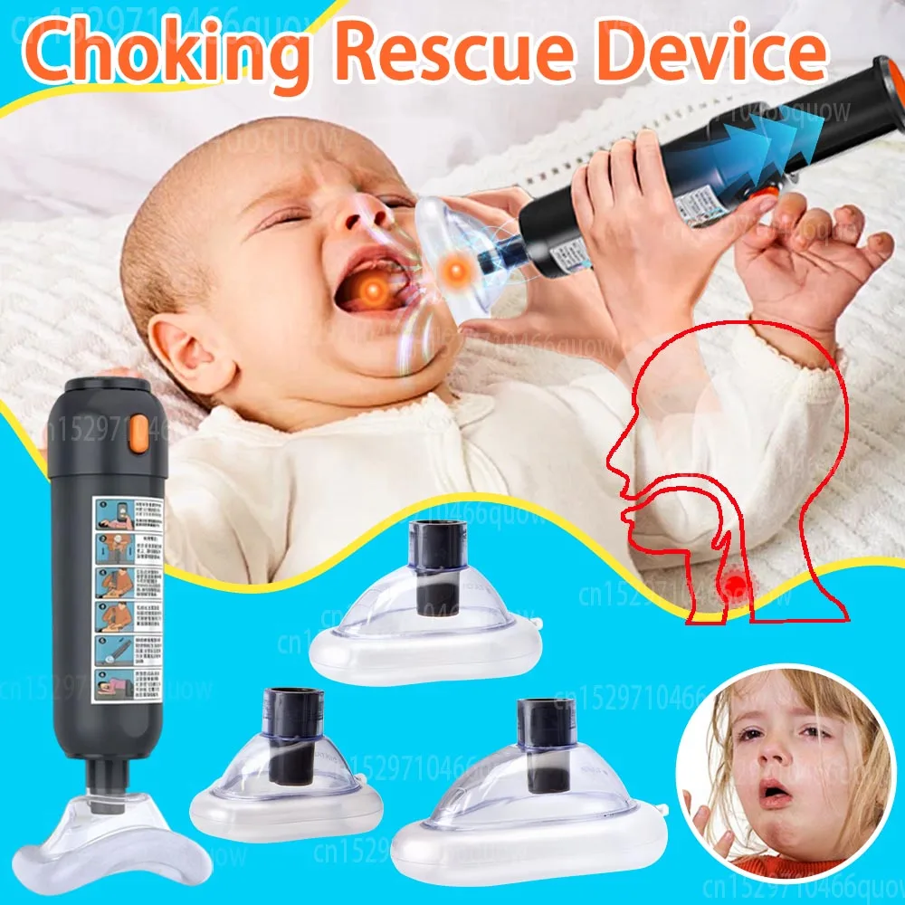 Heimlich First Aid Automatic Anti Choking Rescue Device For Adults Kids Home Emergency Sucker CPR Machine with 3 Rescue Masks