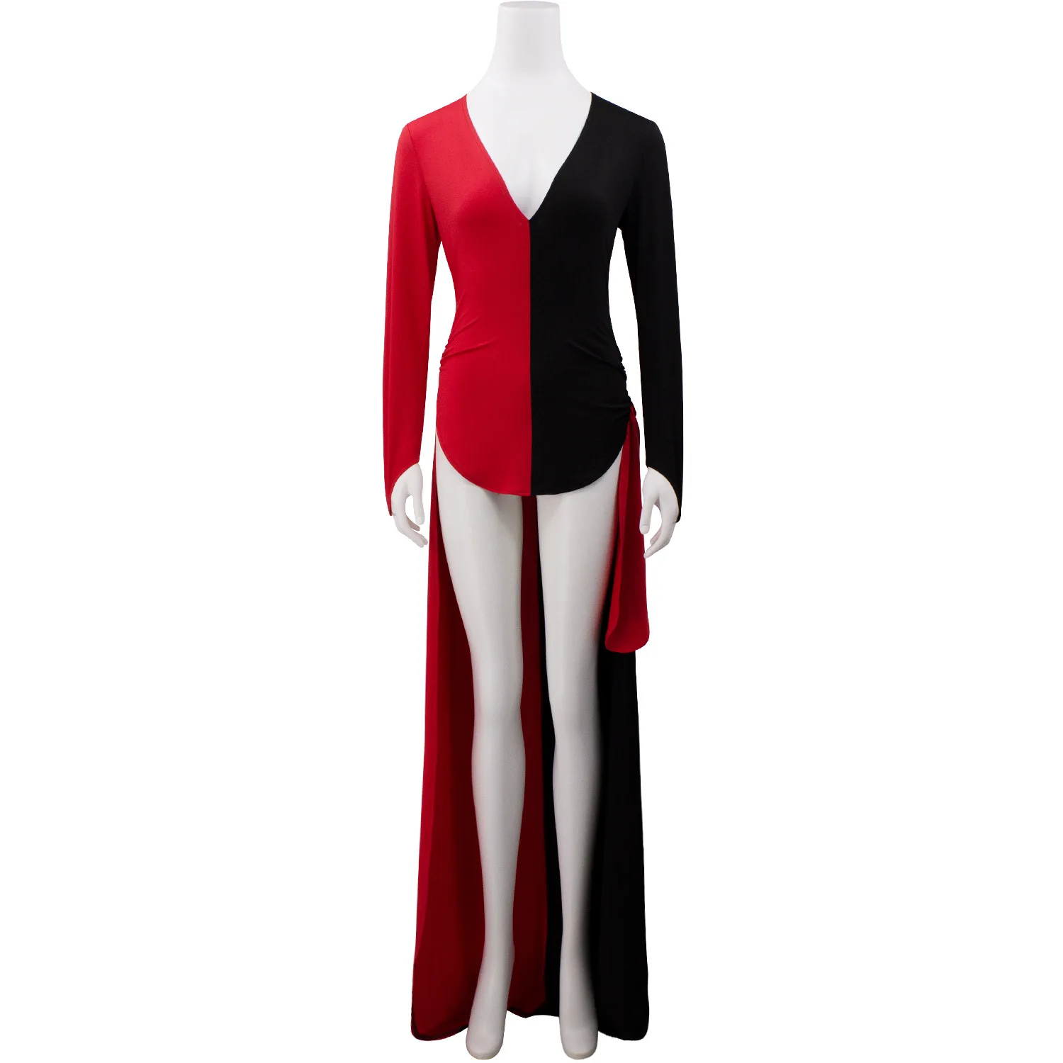 

Movie Harley 3 Cosplay Red and Black Queen Cosplay Costume Dress Harleen Cosplay Women Quinn Costume Adults