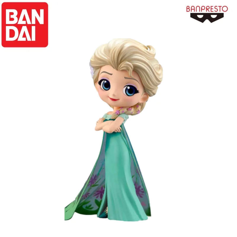 

In Stock 100% Original Bandai Qposket Big Eyed Princess Figure Box Frozen Queen Elsa Princess Anna Cake Ornament Action Figure
