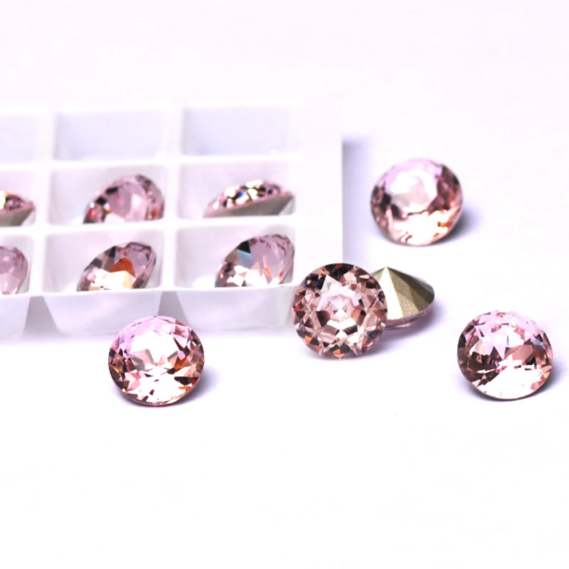 Brilliant Cut Shape Light Rose Fashion Crystals Multi-sizes Nail Art Fancy Glass Rhinestones for 3D Nails Art Decorations